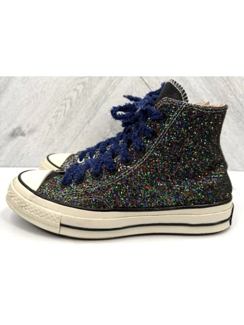 Converse x JW Anderson Chuck 70 Hi Womens 8.5 Black Multicolor Glitter Pack - Picture 7 of 16